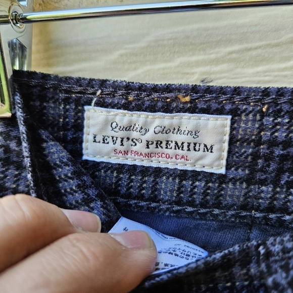 Levis Ribcage Straight Ankle Velvet Jeans Luxe Bethany 0113 W26 L27 plaid - Picture 5 of 13